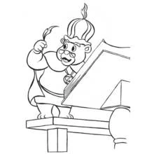 Coloriage Robin des Bois souris au turban devant un pupitre