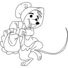 Coloriage Robin des Bois personnage souris avec un sac
