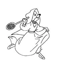 Coloriage Robin des Bois personnage jouant au tennis