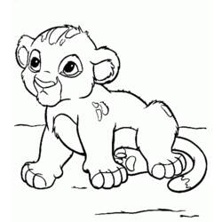 Coloriage Simba jeune lionceau assis