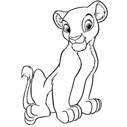 Coloriage Simba lionceau assis