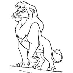 Coloriage Simba debout en lion adulte