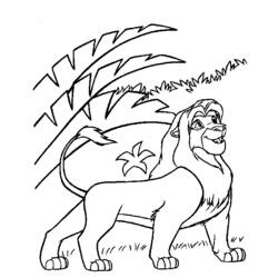Coloriage Simba fier dans les hautes herbes