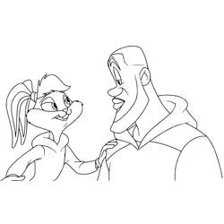 Coloriage Lola Bunny et LeBron James en pleine discussion
