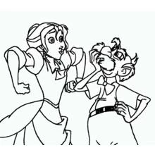 Coloriage Jane et Turk en pleine conversation animée