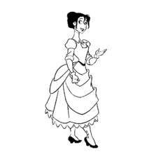 Coloriage Jane en robe victorienne