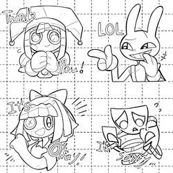 Coloriage The Amazing Digital Circus expressions variées