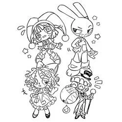 Coloriage Pomni, Ragatha et Jax de The Amazing Digital Circus
