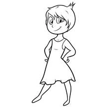 Coloriage Joie debout, les mains sur les hanches