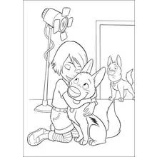 Coloriage Volt câliné par Penny sous le regard d'un autre chien