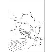 Coloriage Volt aboie fort dans la rue