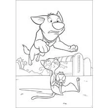Coloriage Volt bondissant au-dessus de Mitaine et Rhino