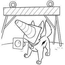 Coloriage Volt avec un cône de signalisation sur la tête