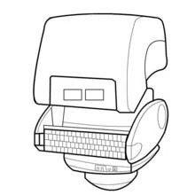 Coloriage Wall-E vu de près sur sa tête et son corps
