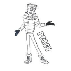 Coloriage Percy debout les bras ouverts