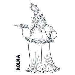 Coloriage Kolka en robe traditionnelle