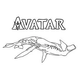 Coloriage Tulkun nageant sous le logo Avatar