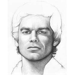 Coloriage Dexter Morgan portrait de visage
