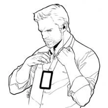 Coloriage Dexter Morgan ajustant son col