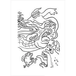 Coloriage Ghostbuster groupe de fantômes effrayants