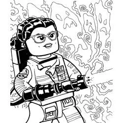 Coloriage Ghostbuster en action avec canon à protons