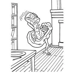 Coloriage Slimer boit une chope de bière
