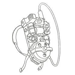 Coloriage Lance de Ghostbuster avec équipement