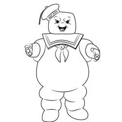 Coloriage Bibendum Chamallow marchant en avant