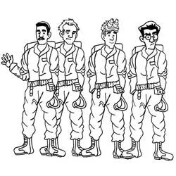 Coloriage Ghostbuster en équipe complète