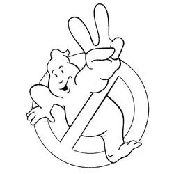 Coloriage Ghostbuster logo du fantôme mascotte