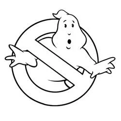 Coloriage Logo du SOS Fantômes avec le fantôme souriant