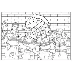 Coloriage Équipe des Ghostbuster posant ensemble
