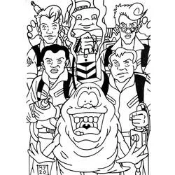 Coloriage Ghostbuster équipe avec Slimer