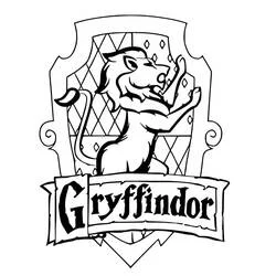 Coloriage Gryffondor blason avec lion