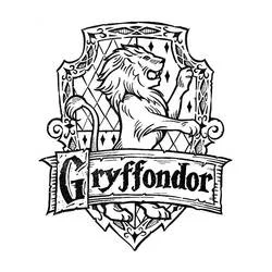 Coloriage Gryffondor blason avec lion emblème
