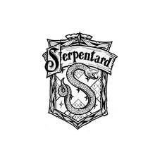 Coloriage Blason Serpentard avec serpent enroulé