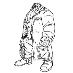 Coloriage Hagrid debout dans son long manteau