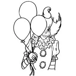 Coloriage Pennywise tenant des ballons