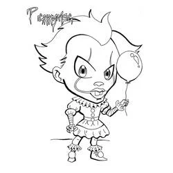 Coloriage Pennywise tenant un ballon