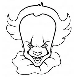 Coloriage Pennywise visage de clown avec collerette