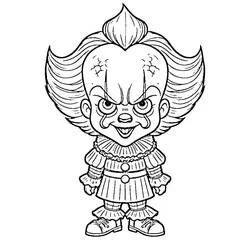 Coloriage Pennywise souriant en version chibi