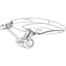 Coloriage Vaisseau USS Enterprise en plein vol