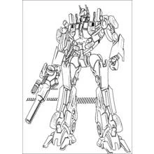 Coloriage Optimus Prime en position de combat