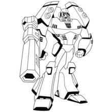 Coloriage Megatron debout en forme de robot
