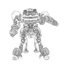 Coloriage Bumblebee debout en mode robot
