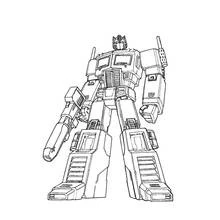 Coloriage Optimus Prime debout en mode robot