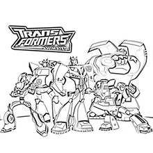 Coloriage Transformers Animated l'équipe réunie