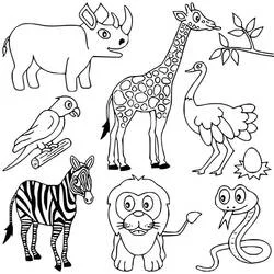 Coloriage Animaux d'Afrique à colorier