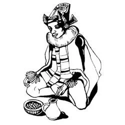 Coloriage Personnage en tenue africaine traditionnelle