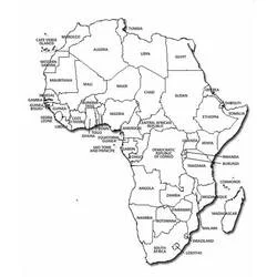 Coloriage Afrique du Maroc et de l'Égypte au Cap